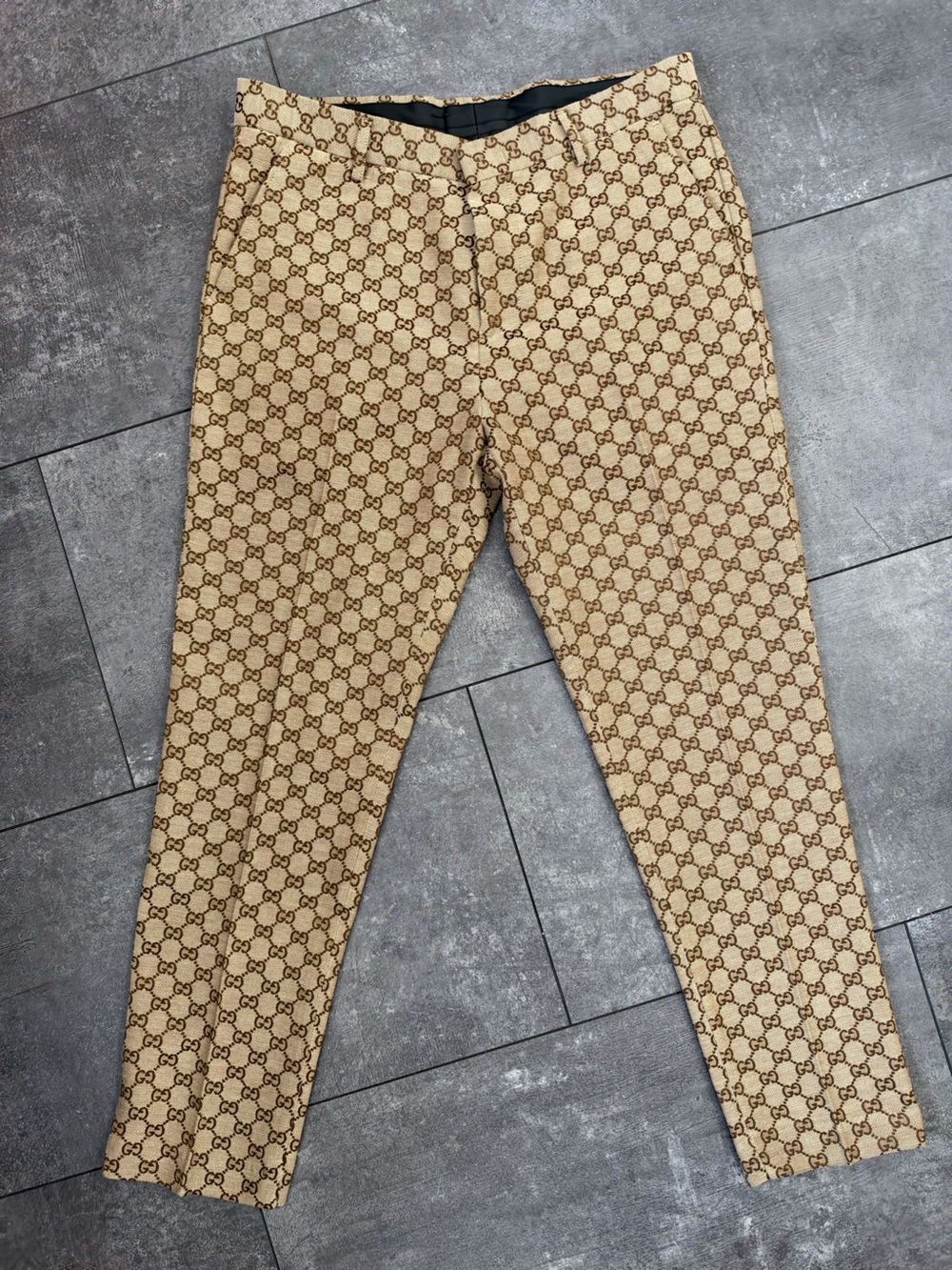 Gucci Monogram Straight-Leg Pants